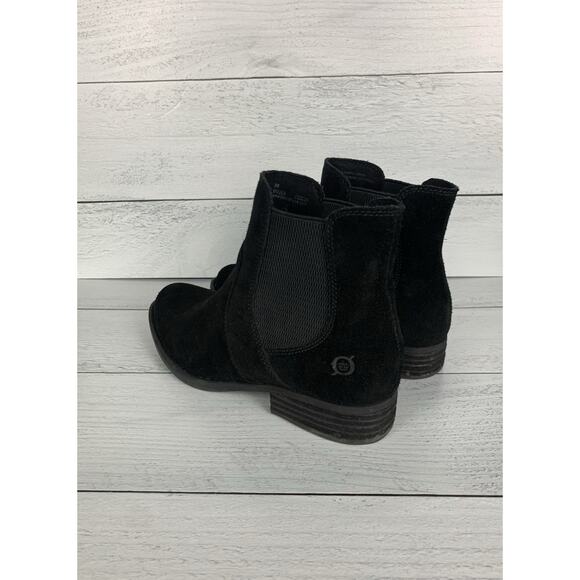 BORN Women's Size 7 M Black Bresson Suede Leather Slip On Booties Boots Shoes - Picture 7 of 14
